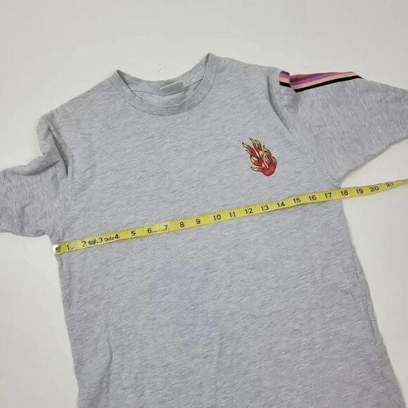 Teddy Fresh T-Shirt 🔥Flame Long Sleeve Men's Grey Size Small - Picture 8 of 11